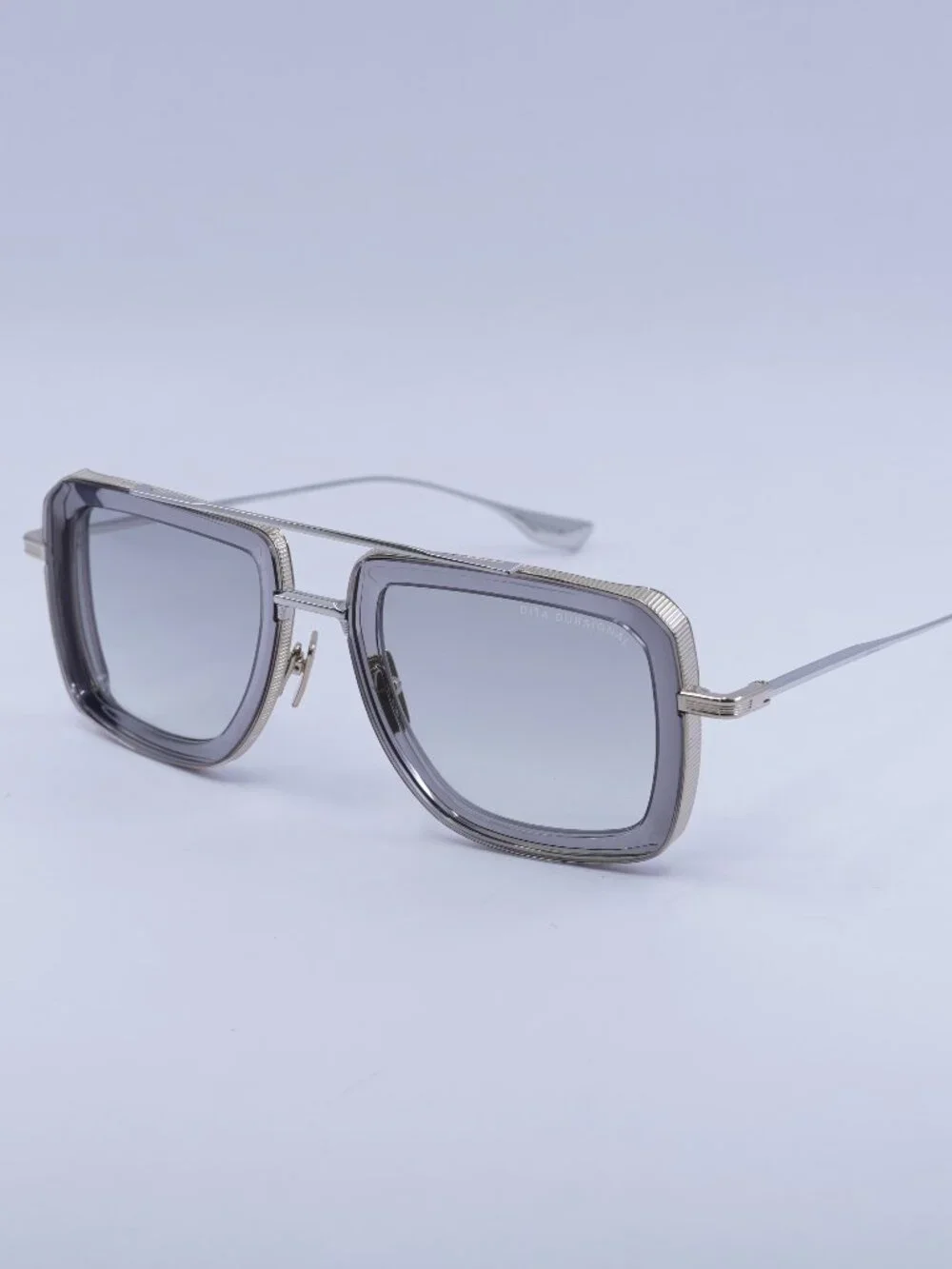 Dita DUBSIGNAL DTS465-A-02 Sunglasses White Gold/Transparent Grey Square Frame